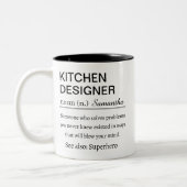 Funny Custom Kitchen Designer Definition Modern Zweifarbige Tasse (Links)
