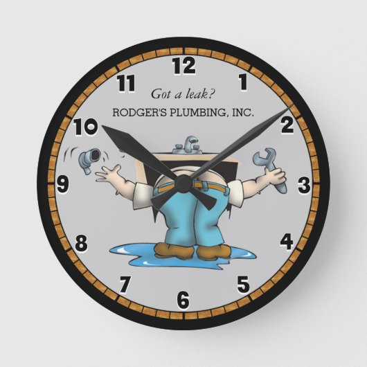 Funny Custom Klempner große Uhr (Vorderseite)