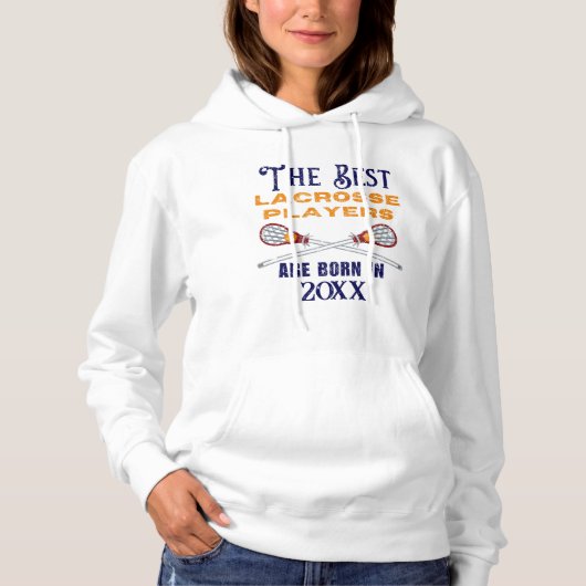 Funny Custom Lacrosse Geburtstag Jahr Geburtstag Hoodie (Vorderseite)