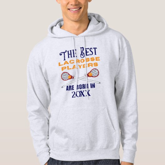 Funny Custom Lacrosse Geburtstag Jahr Geburtstag Hoodie (Vorderseite)