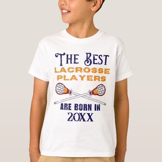 Funny Custom Lacrosse Geburtstag Jahr Geburtstag T-Shirt (Vorderseite)
