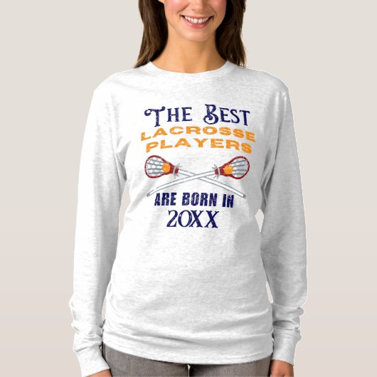 Funny Custom Lacrosse Geburtstag Jahr Geburtstag T-Shirt (Vorderseite)