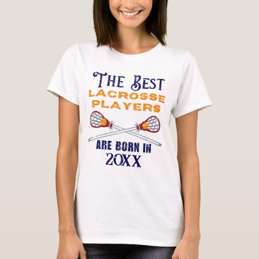 Funny Custom Lacrosse Geburtstag Jahr Geburtstag T-Shirt (Vorderseite)