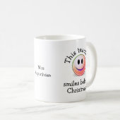 Funny Custom LEACHER SMILES VOR CHRISTMAS Kaffeetasse (VorderseiteRechts)