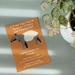 Funny Custom Malayan Tapir Birthday Party Einladung<br><div class="desc">Es wäre ein Tapir, dass man die perfekte Party Einladung gefunden hat, um wilde Tierfreunde zu feiern. Diese Einladung enthält meine Illustration eines malayischen oder asiatischen Tapirs und ist bereit, mit Ihrer eigenen Überschrift und all Ihren Party-Details angepasst zu werden. Ihre Informationen werden in cremefarbenen Buchstaben vor einem orange-braunen oder...</div>