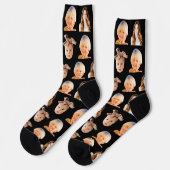 Funny Custom Mama 3 Kids Foto Schwarz Socken (Linkes Detail)