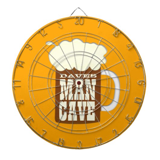 Funny Custom Man Cave Beer Tasse Dartscheibe (vorne)