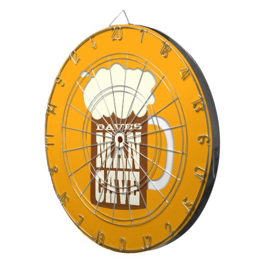 Funny Custom Man Cave Beer Tasse Dartscheibe (Vorderseite rechts)