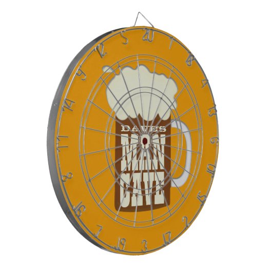 Funny Custom Man Cave Beer Tasse Dartscheibe (Vorderseite Links)