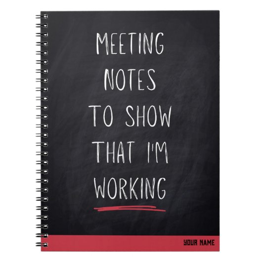 Funny Custom Meeting Notes Ich arbeite Notizblock (Vorderseite)