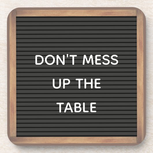 Funny Custom Message Letterboard Marquee Sign Getränkeuntersetzer (Vorderseite)