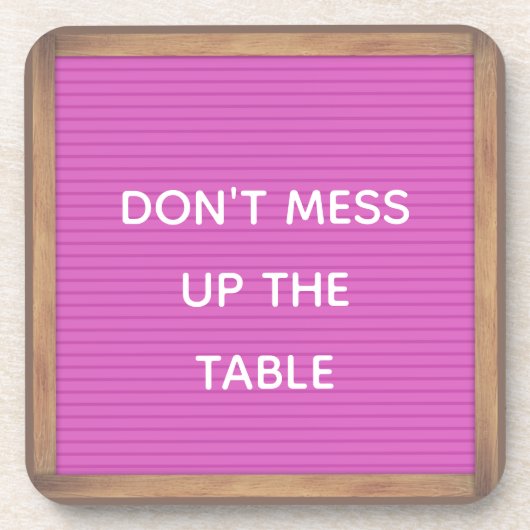 Funny Custom Message Letterboard Marquee Signing B Getränkeuntersetzer (Vorderseite)