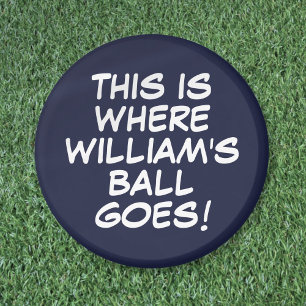 Funny Custom Message Navy Blue Golf Ball Marker Magnet
