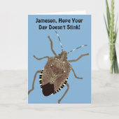Funny Custom Message Personalisiert Stink Bug Karte (Vorderseite)