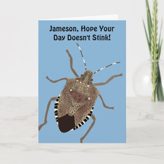 Funny Custom Message Personalisiert Stink Bug Karte (Vorderseite)