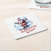 Funny Custom Modern Santa Claus Funky Christmas Rechteckiger Pappuntersetzer (angewinkelt)