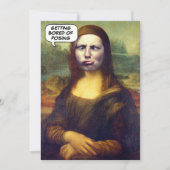 Funny Custom Mona Lisa Face in Hole Foto Einladung (Vorderseite)