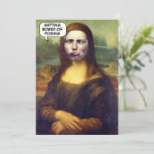 Funny Custom Mona Lisa Face in Hole Foto Einladung (Stehend Vorderseite)