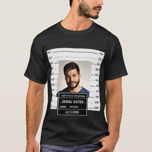 Funny Custom Mugshot Poster T-Shirt (Vorderseite)