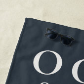 Funny Custom Navy Blue White OOO Minimalist Men  Strandtuch (Beispiel)