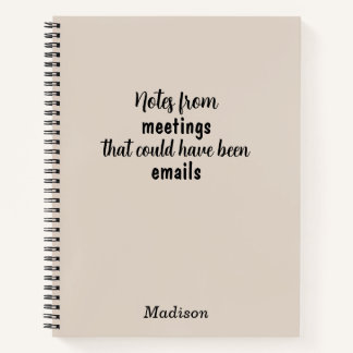 Funny Custom Notebook für Office Meeting Notes Notizblock