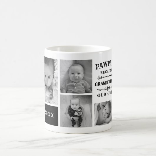 Funny Custom Opa Nickname Foto Collage Kaffeetasse (Mittel)
