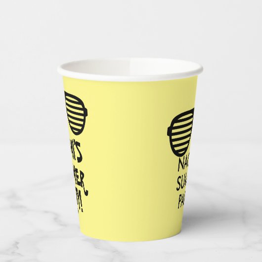 Funny custom paper cups for Summer Birthday party Pappbecher (Links)