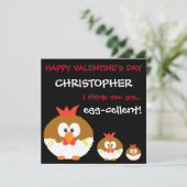 Funny Custom Personalisiert Chicken Valentinstag Karte (Stehend Vorderseite)