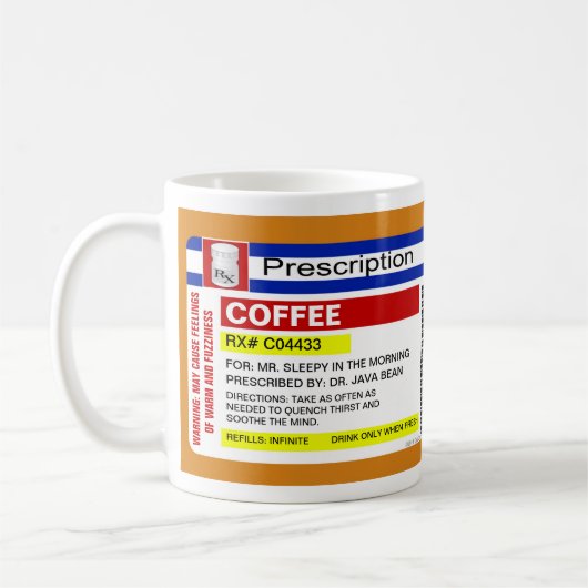 Funny Custom Personalisiert Prescription Kaffee Ta Kaffeetasse (Links)