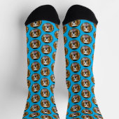 Funny Custom Pet Foto Grid Muster Socken (Oben)