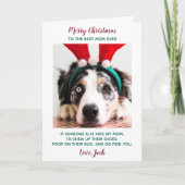 Funny Custom Pet Foto Hund Mama Frohe Weihnachten (Vorderseite)