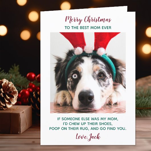 Funny Custom Pet Foto Hund Mama Frohe Weihnachten