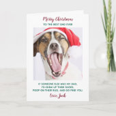 Funny Custom Pet Foto Hund Vater Frohe Weihnachten (Vorderseite)