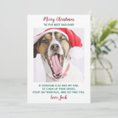 Funny Custom Pet Foto Hund Vater Frohe Weihnachten (Stehend Vorderseite)