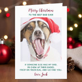Funny Custom Pet Foto Hund Vater Frohe Weihnachten