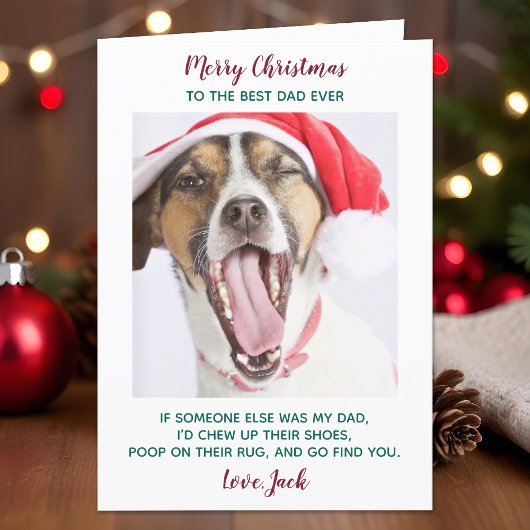 Funny Custom Pet Foto Hund Vater Frohe Weihnachten