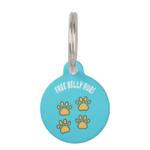 Funny Custom Pet ID Tag - "Free Belly Rubs"