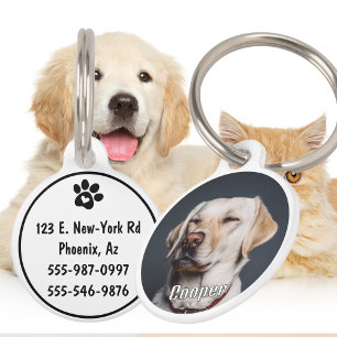 Funny Custom Pet ID Tag mit Foto - Personalisieren Haustiermarke