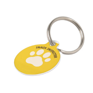 Funny Custom Pet ID Tag - "Snack Inspector" Haustiermarke