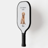 Funny Custom Pet Watercolor Image Initial Pickleball Schläger (Links)