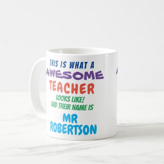Funny Custom Phantastisch Teacher Geschenk Tasse (Vorderseite Links)