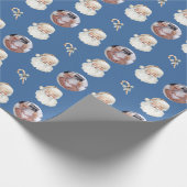 Funny Custom Photo Baby Announcement Christmas Geschenkpapier (Ecke)