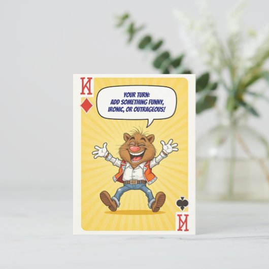 Funny Custom Postcard - Say Something Wild Postkarte (Stehend Vorderseite)