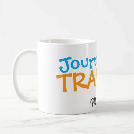 Funny Custom Professionname Blue Orange Kaffeetasse (Links)