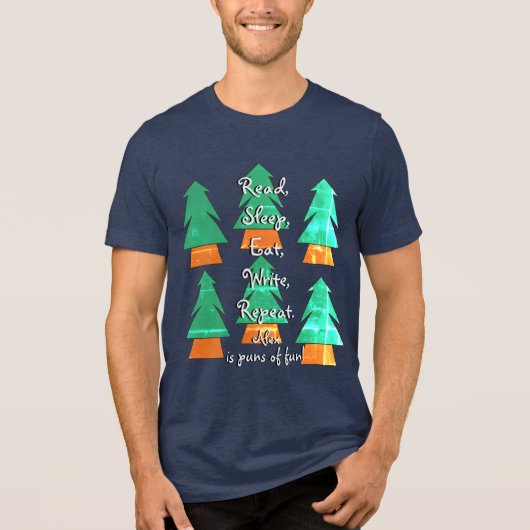 Funny Custom Pun Writer Life Mens Ugly Sweater Tri-Blend Shirt (Vorderseite)