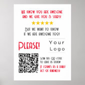 Funny Custom QR Code Business Logo Review einzigar Poster (Vorne)