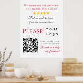 Funny Custom QR Code Business Logo Review Poster (Küche)