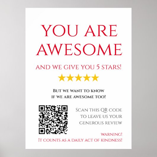 Funny Custom QR Code Business Logo Review Poster (Vorne)