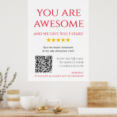 Funny Custom QR Code Business Logo Review Poster (Küche)