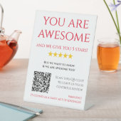 Funny Custom QR Code Business Logo Review Sockelschild (In Situ)